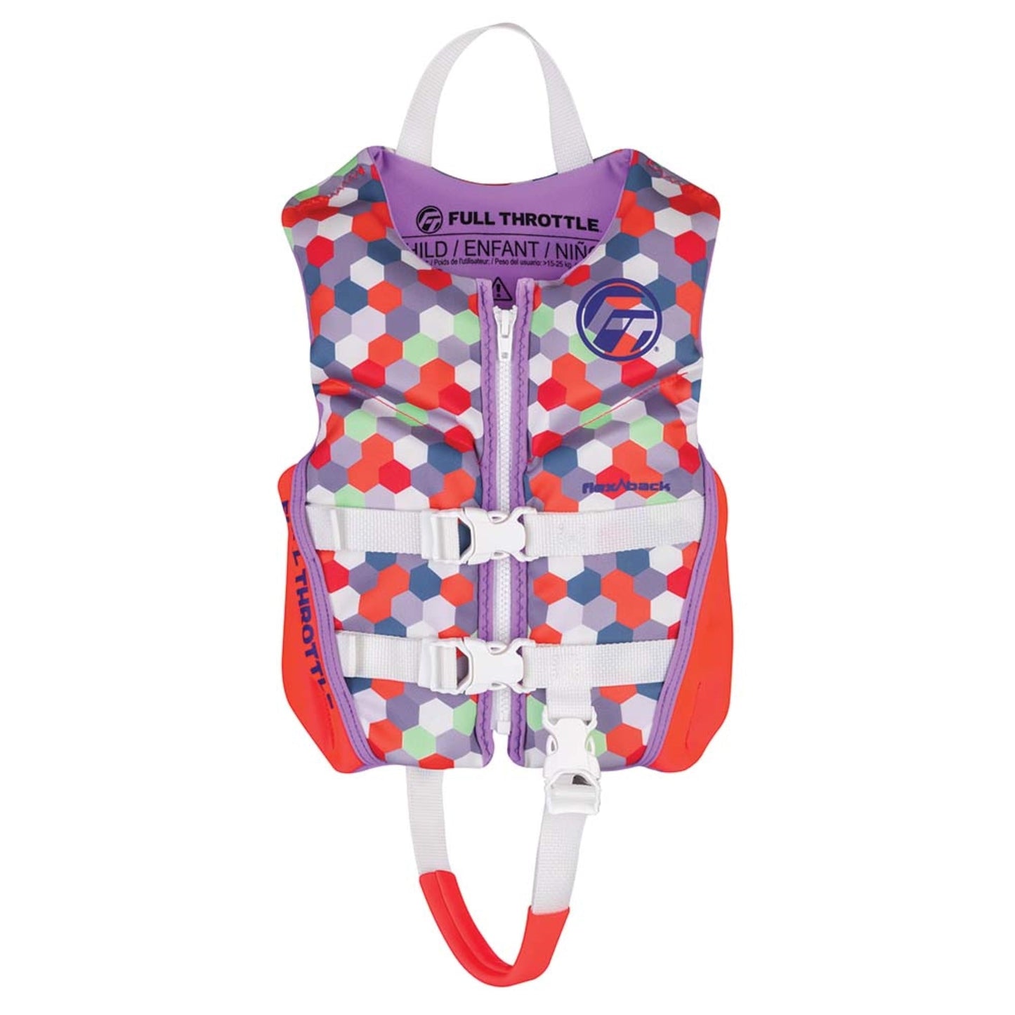 Full Throttle 142500-105-001-22 Child Rapid-Dry Flex-Back Life Jacket - Pink