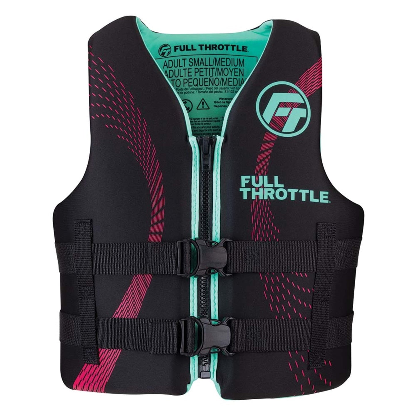 Full Throttle Adult Rapid-Dry Life Jacket S M Aqua