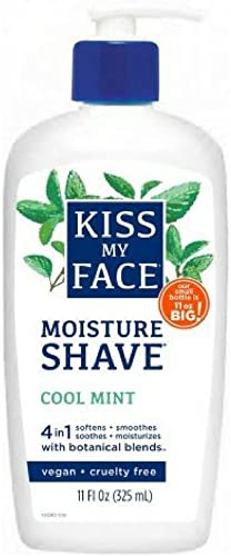 Kiss My Face 4-in-1 Moisture Shave, Cool Mint 11 oz ( Pack of 2)