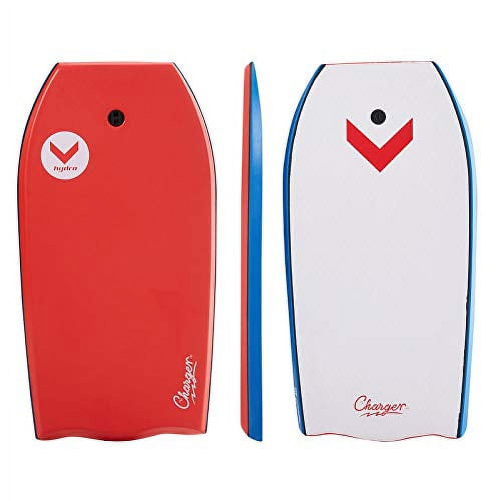 Hydro Charger 42 EPS Bodyboard with leash - Red deck/ Blue rails / White bottom
