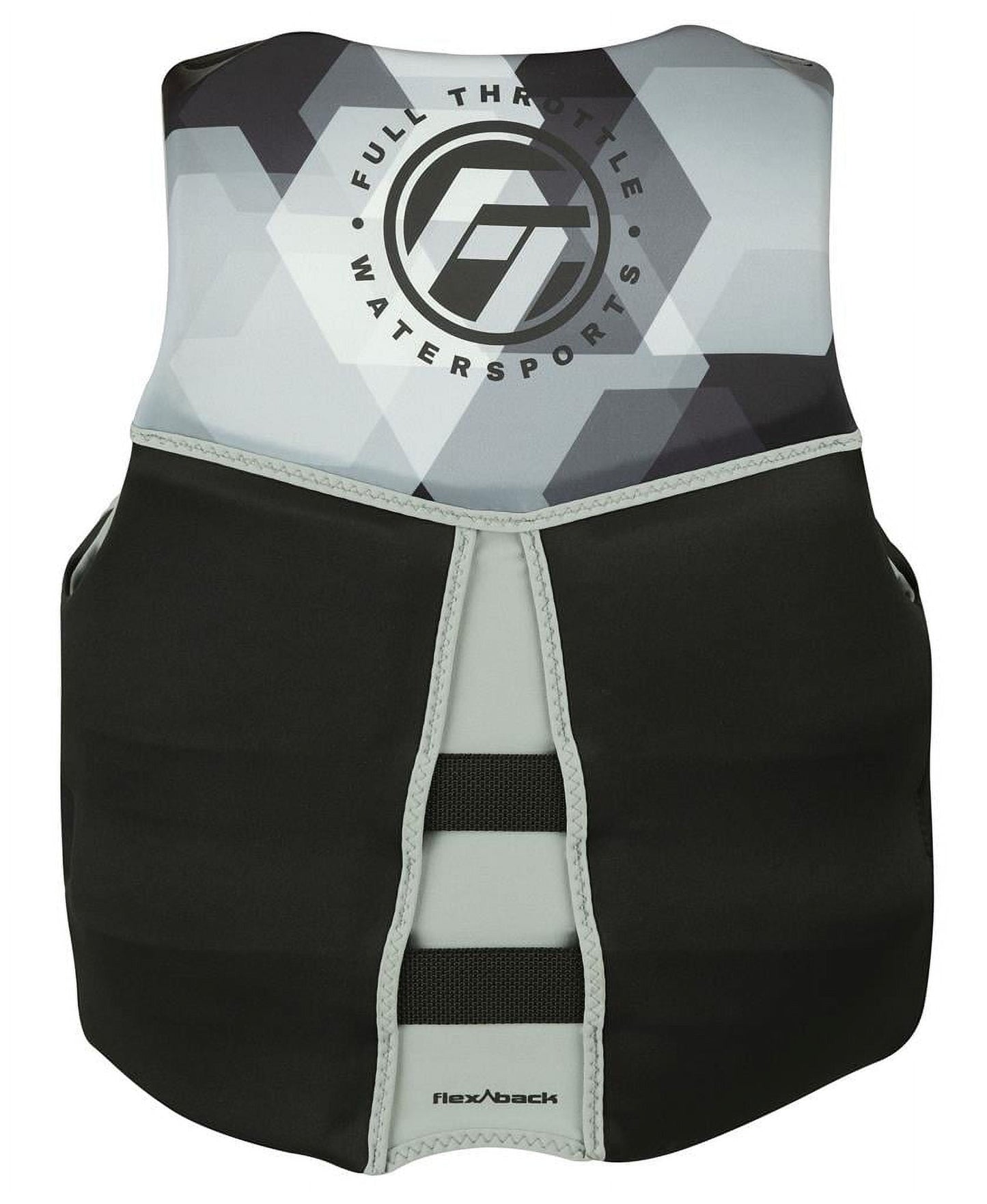 Full Throttle Mens Rapid-Dry Flex-Back Life Jacket M Grey
