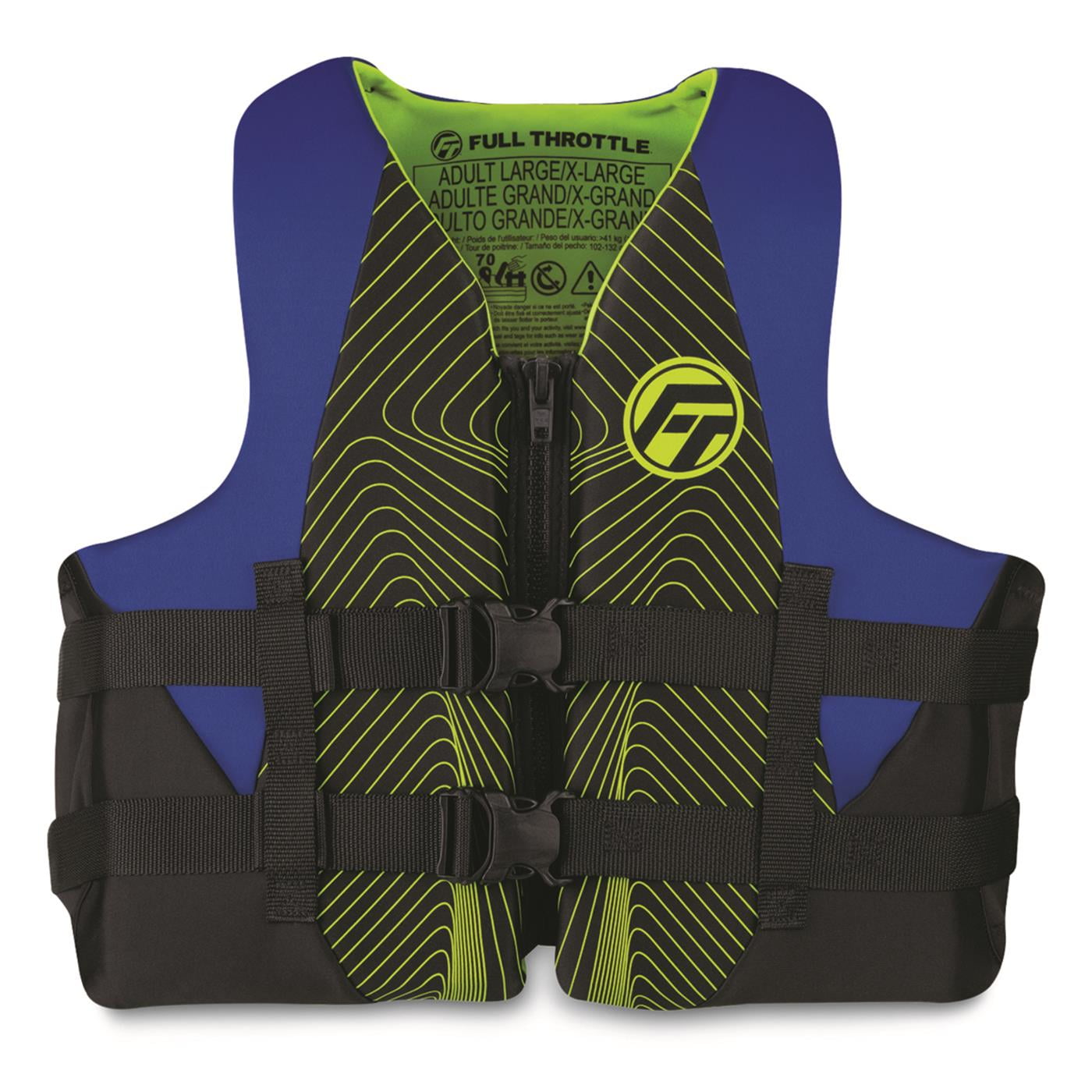Full Throttle Adult Rapid-Dry Life Jacket L XL Aqua