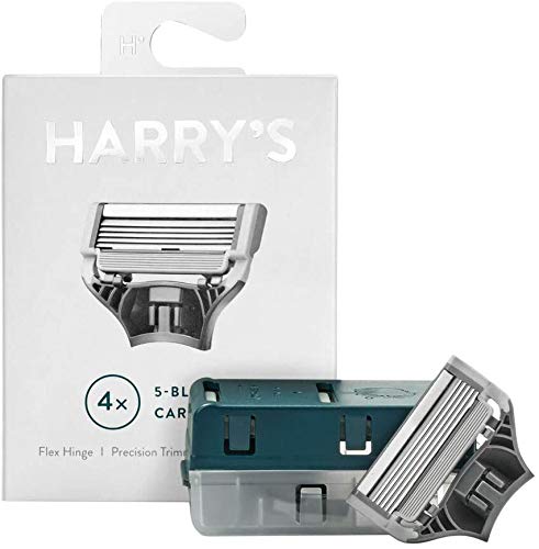 Harry's German 5-Klingen-Patronen für Rasierer, Nachfüllpackung, Präzisionstrimmer, Flex HI, 4er-Pack