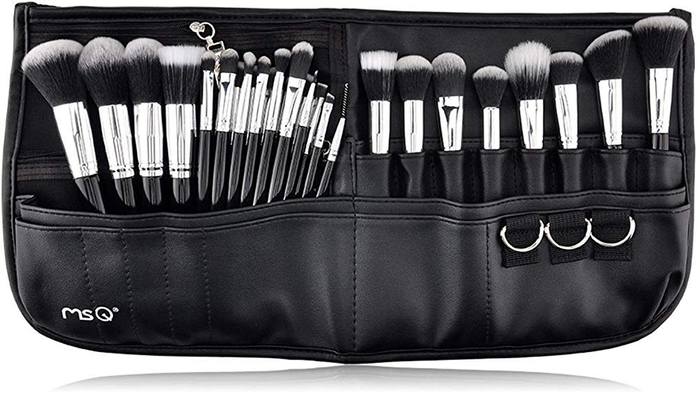 Make up Brushes set 29pcs MSQ Professional Cosmetics Brushes with Adjustable Belt Makeup Bag Foundation Powder Brush Eye Shadows Brushes Concealer Blending Brushes for Women/Girls/Artists/Holiday gift