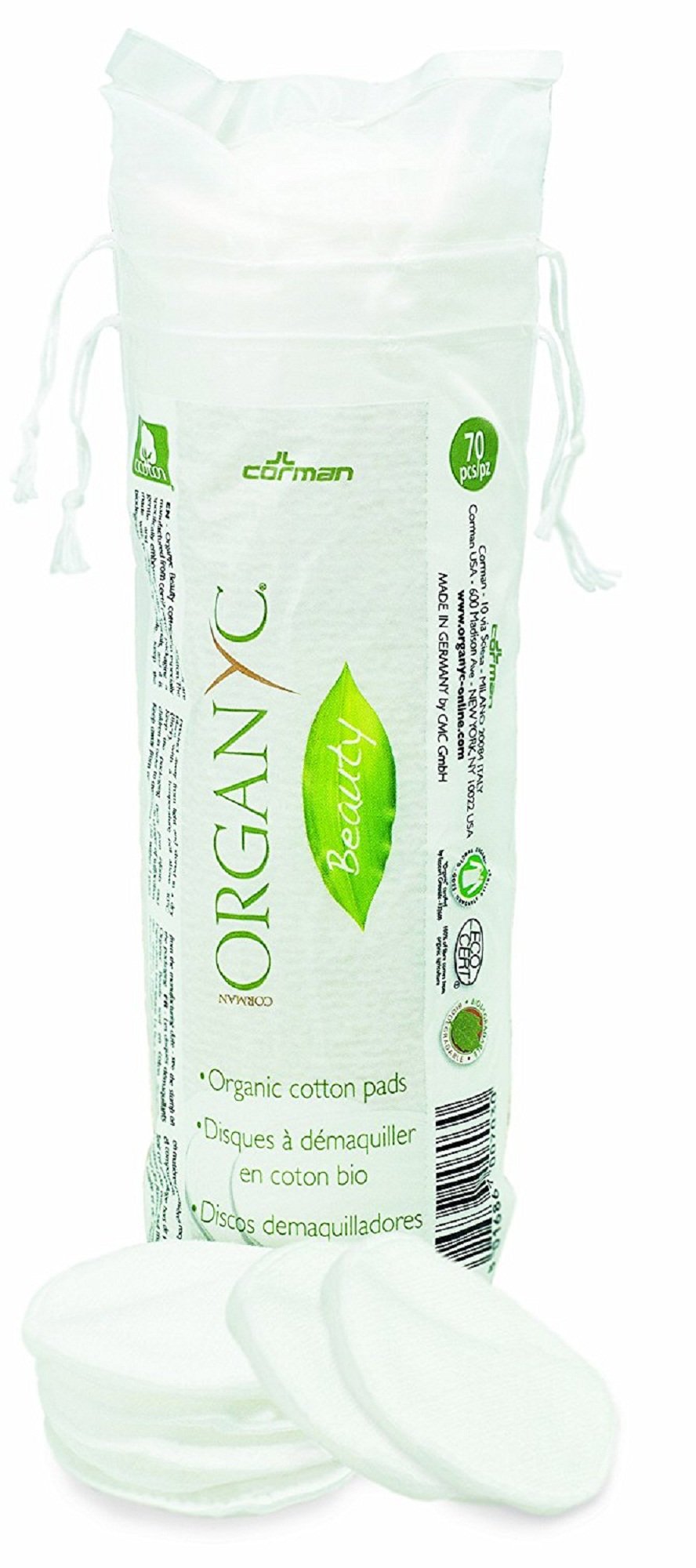 Organyc Certified Organic Cotton Rounds 70 Count (Pack of 6)