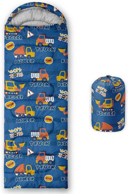 Datura home Kids Sleeping Bag for Boys and Girls,Monster Alien Print-Lightweight Warm Portable Outdoor Indoor-Waterproof Cold Weather Resistant Sleeping Bag for Camping Hiking