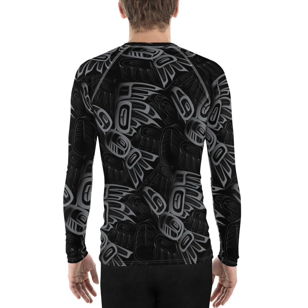 Men's Eagle Raven Tessellation Long Sleeve Athletic Top (Rash Guard)