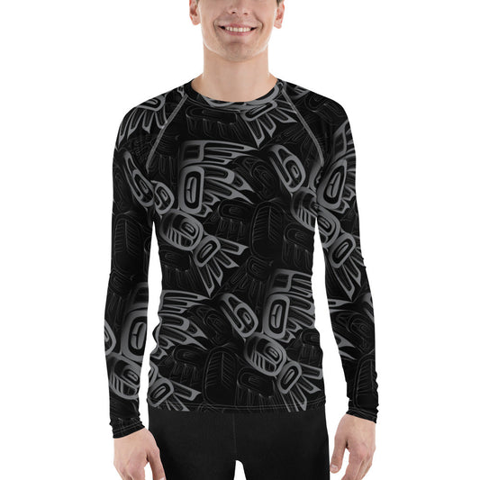 Men's Eagle Raven Tessellation Long Sleeve Athletic Top (Rash Guard)