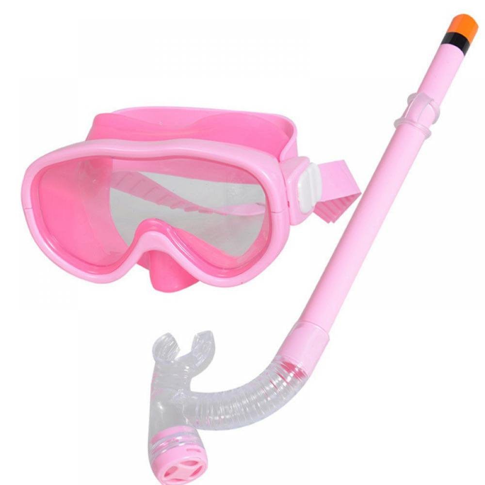 GOODLY Kids Children Underwater Scubas Diving Mask Snorkel Anti-Fog Goggles Glasses Diving Swimming Simple Breath Tube
