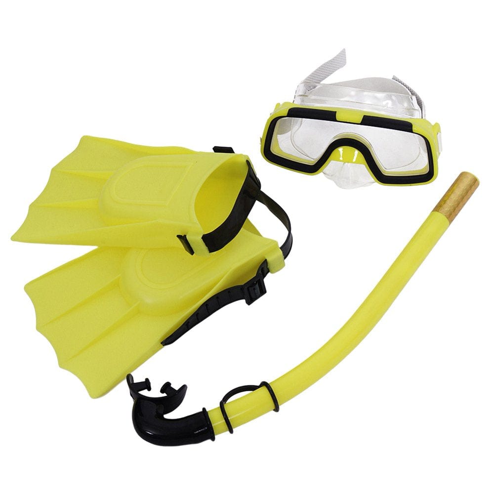 SANWOOD Children Kids 3Pcs Swimming Diving Goggles Snorkel Masks Snorkeling Flippers Set